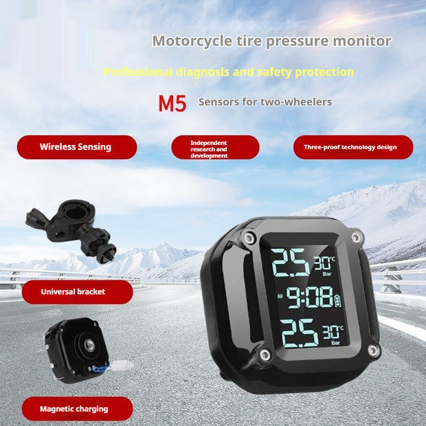 Digital Display Motorcycle Tire Pressure Monitor External